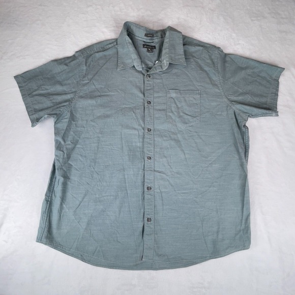 Eddie Bauer Shirt Mens 3XL Gray Short Sleeve‎ Chest Pocket Collared Button Down - Picture 1 of 5